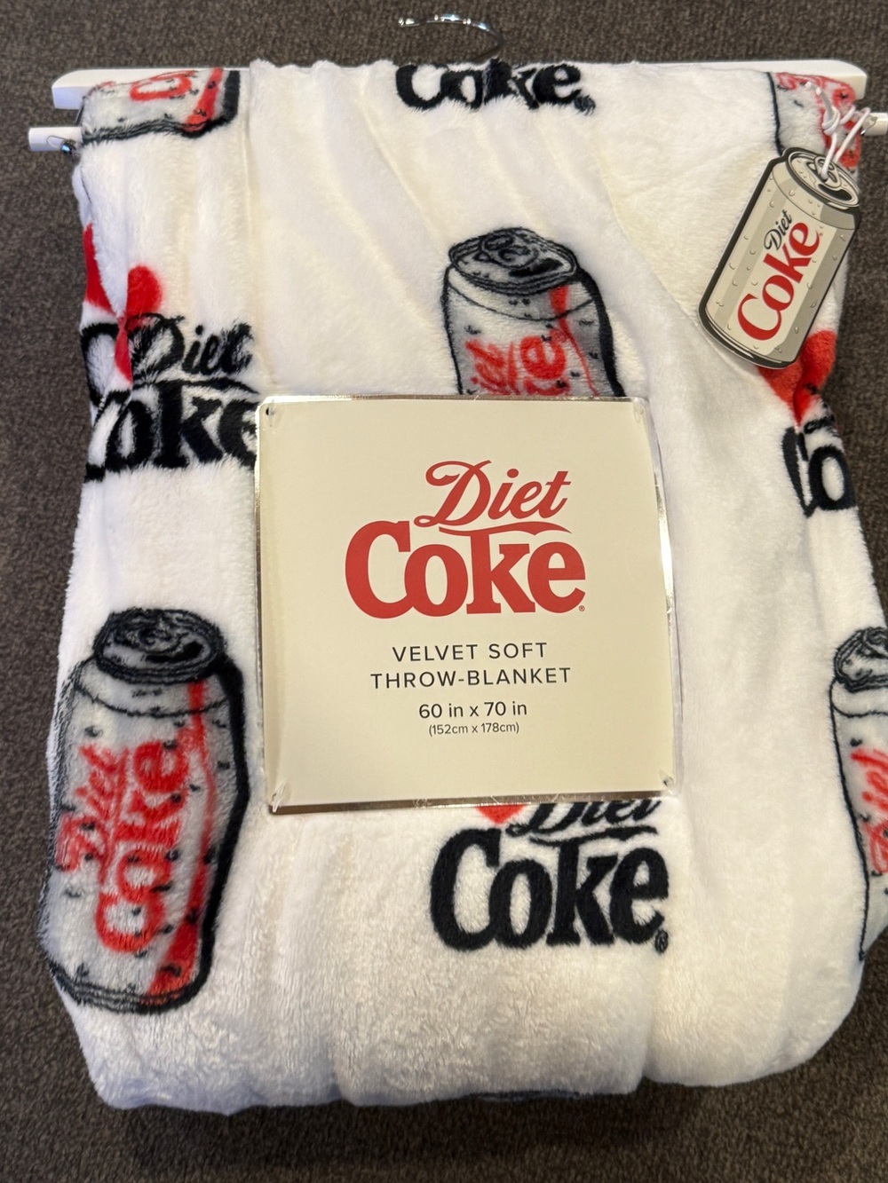 Diet Coke Velvet Soft Throw Blanket 60” x 70”